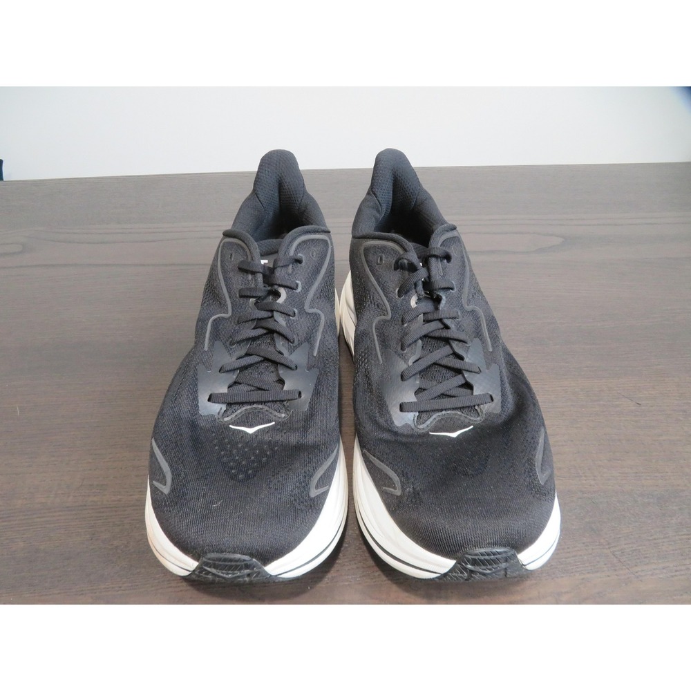 Hoka One One Clifton 10 Shoes Mens Size 14 Black Running Sneakers 1162030 BWHT - Picture 2 of 10